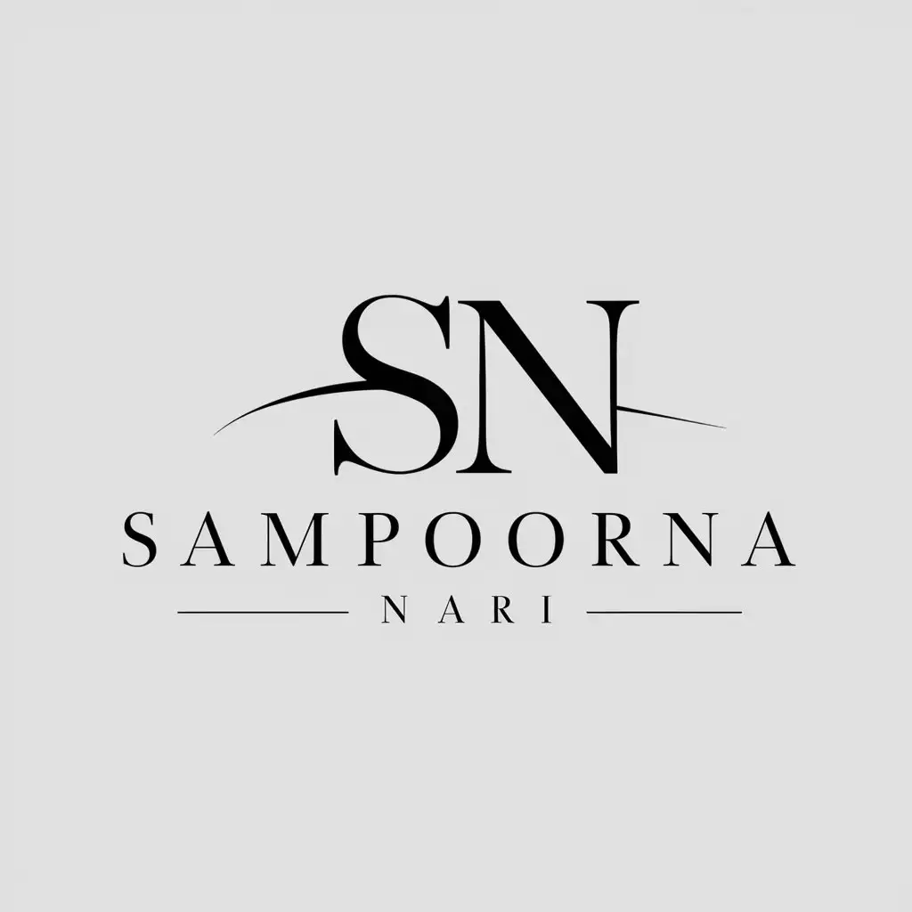 a logo design,with the text "sampoorna nari", main symbol:SN,Moderate,clear background