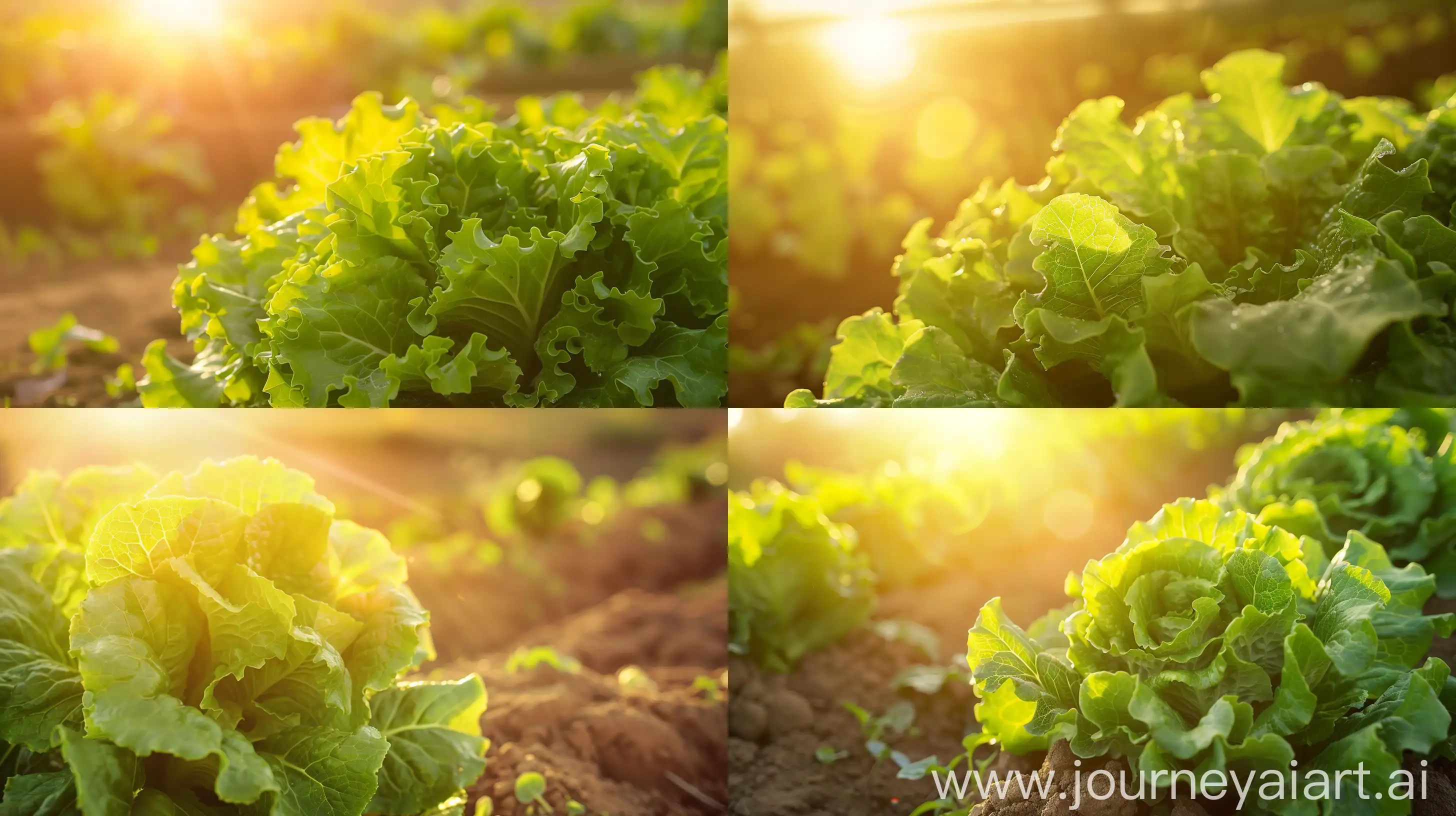 High detailed photo capturing a Lettuce, Vivian. The sun, casting a warm, golden glow, bathes the scene in a serene ambiance, illuminating the intricate details of each element. The composition centers on a Lettuce, Vivian. This medium to dark green leafed lettuce is actually a romaine with the texture of a butterhead. Vigorous plants grow quickly and produce giant 16" long by 6" wide heads. A real gem of the garden. Leaves may be picked younger if desired. Grow in full sun. The image evokes a sense of tranquility and natural beauty, inviting viewers to immerse themselves in the splendor of the landscape. --ar 16:9 