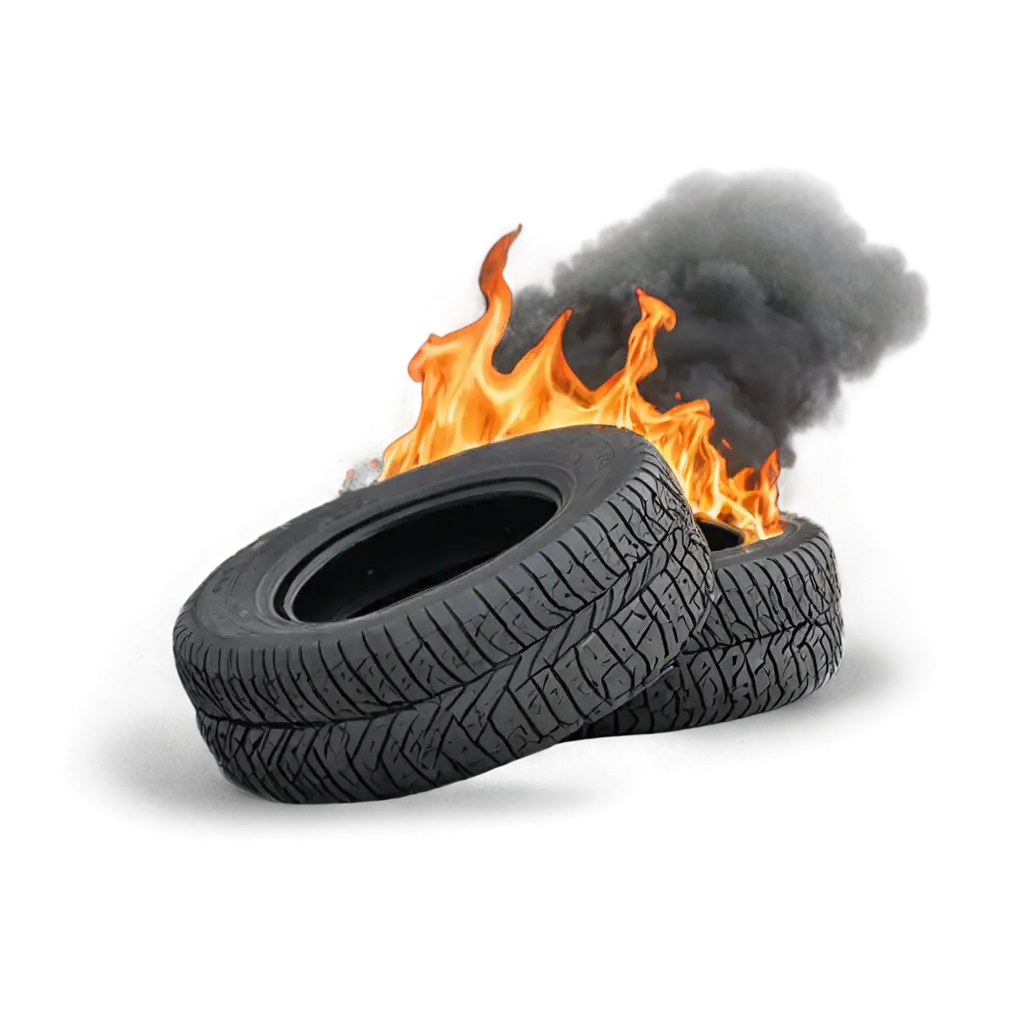 Burning tire