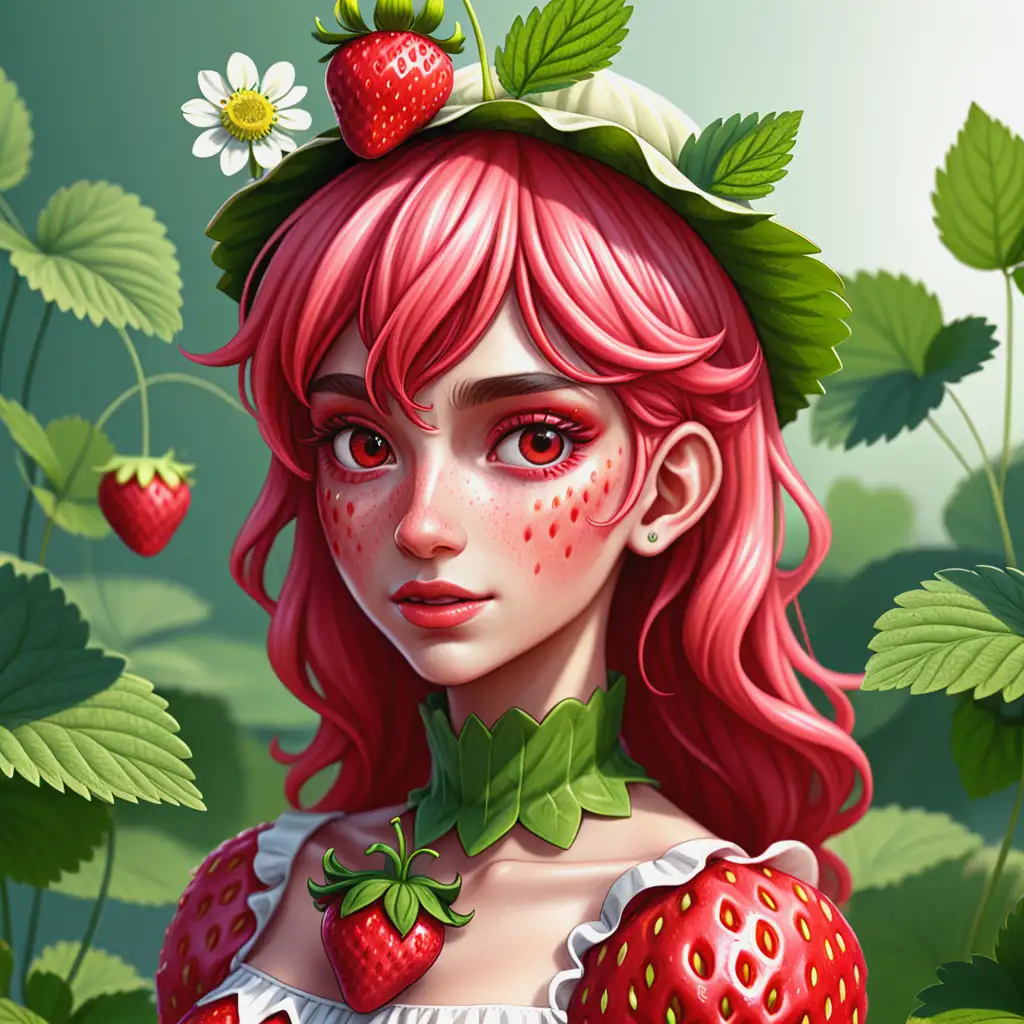 Artistic-Interpretation-Humanized-Strawberry-Embracing-Nature