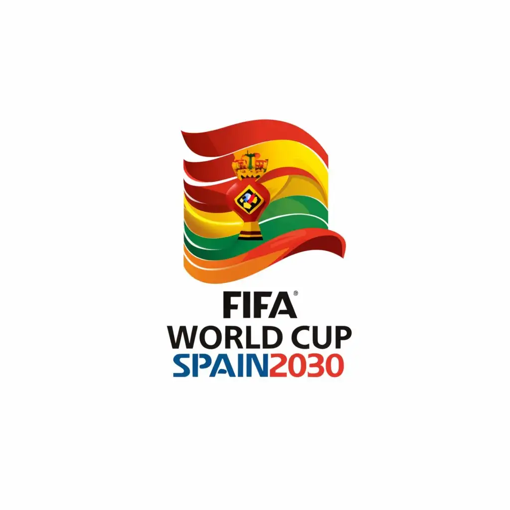 LOGO-Design-For-Fifa-World-Cup-Spain-2030-Vibrant-Spain-Flag-Emblem-with-Football-Focus