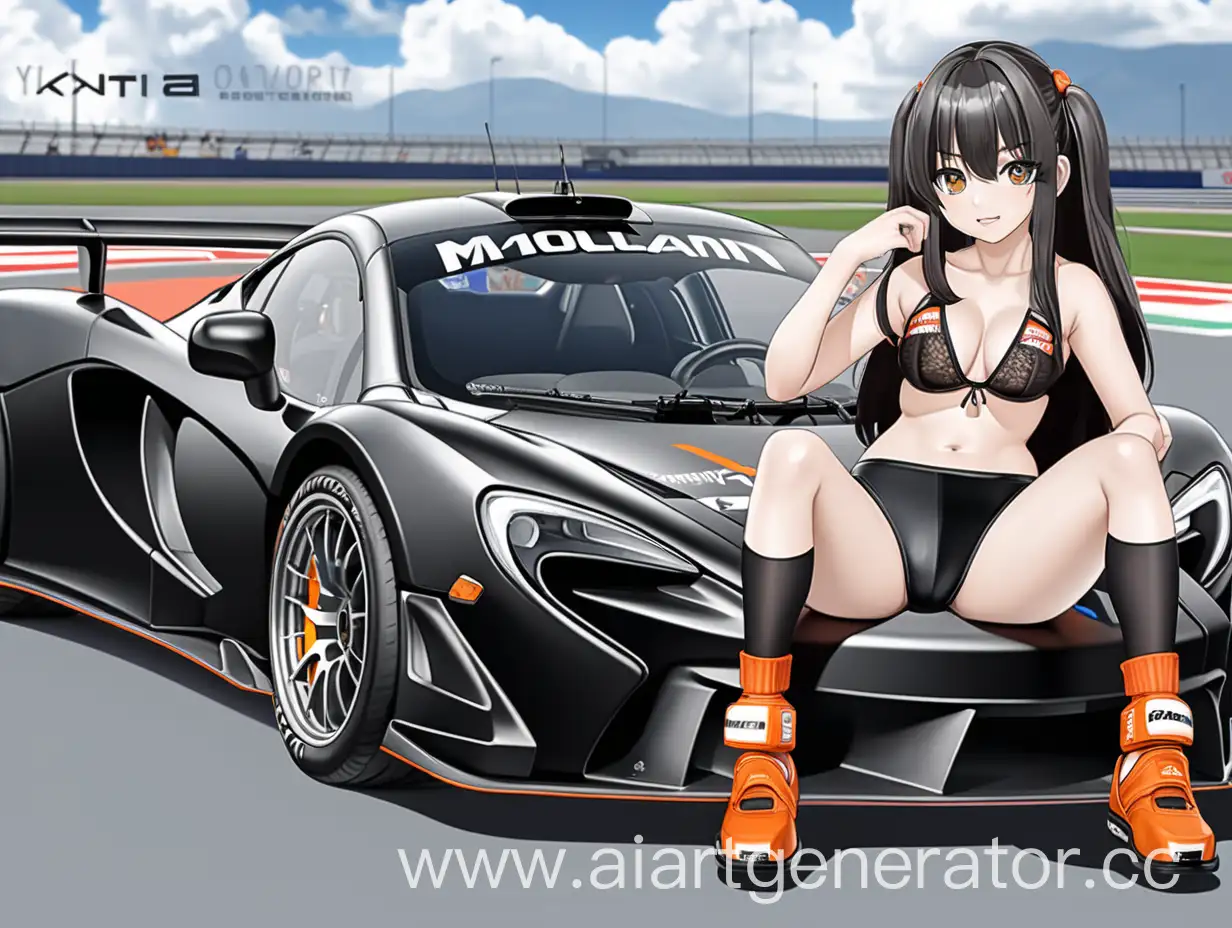 Anime-Girl-in-Black-McLaren-Livery-Underwear-Portrait