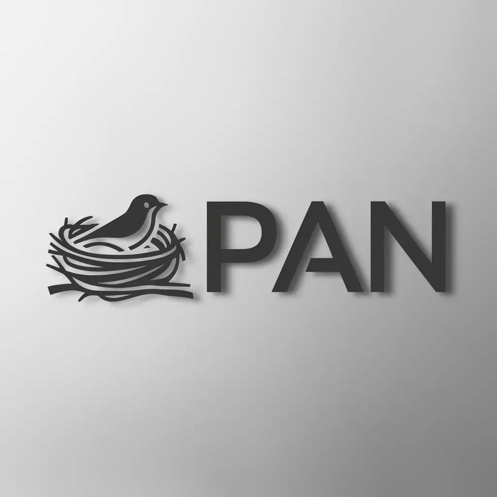 a logo design,with the text "Pan", main symbol:Sparrow's nest,Moderate,clear background