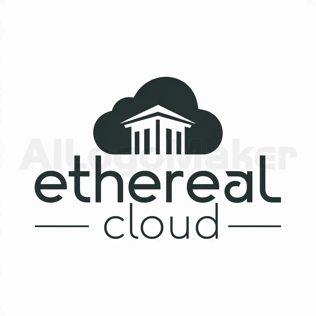 a logo design,with the text "ethereal cloud", main symbol:architecture model internet cloud,Moderate,be used in Construction industry,clear background