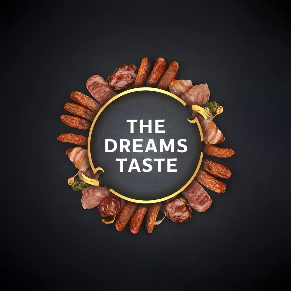 Stylish Golden Circle Deli Sale Logo with The Dreams Taste