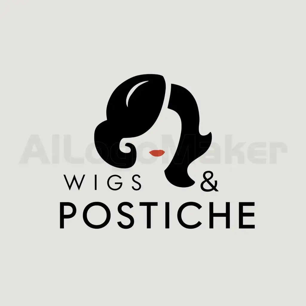 LOGO-Design-For-Wigs-Postiche-Modern-Wig-Symbol-on-Clear-Background