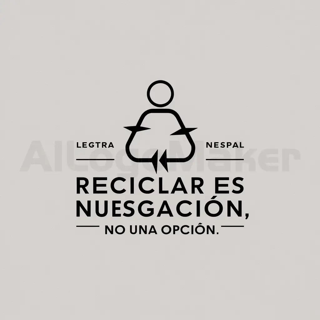 a logo design,with the text "Reciclar es nuestra obligation, not a option.", main symbol:persoans reciclando,Minimalistic,be used in Legal industry,clear background