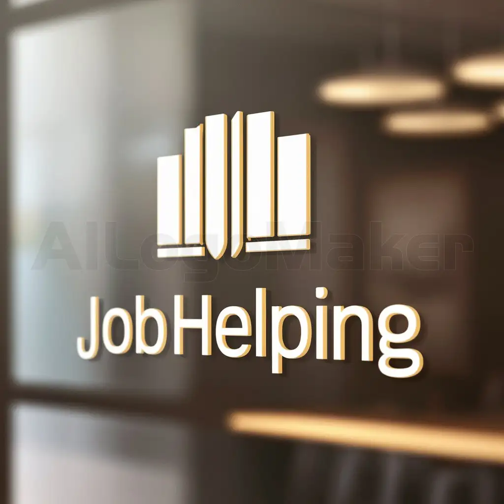 a logo design,with the text 'JobHelping', main symbol:book(s) or literature,Moderate,be used in Internet industry,clear background