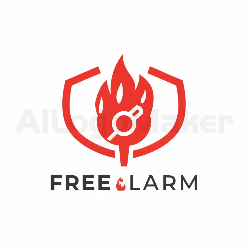 a logo design,with the text "Firefighting Brigade", main symbol:Fire and theft alarm, smart home,Minimalistic,be used in 0 industry,clear background