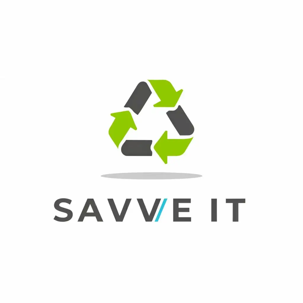 a logo design,with the text "SAVE IT", main symbol:creative environmental recycling of polyethylene bags,Moderate,be used in creative ecological processing industry,clear background