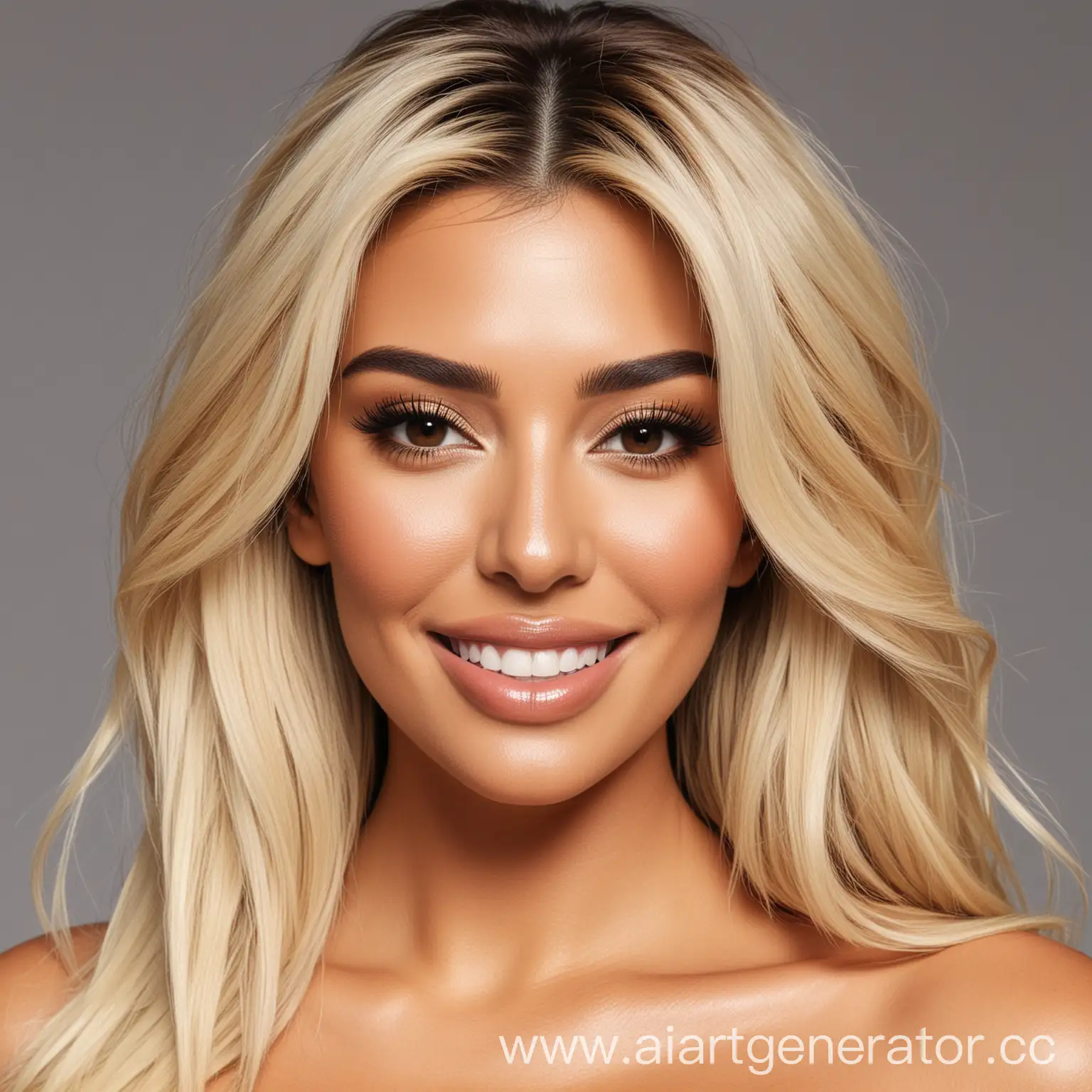 Charming-Blonde-Woman-with-a-Joyful-Smile-Kim-Kardashian-Portrait