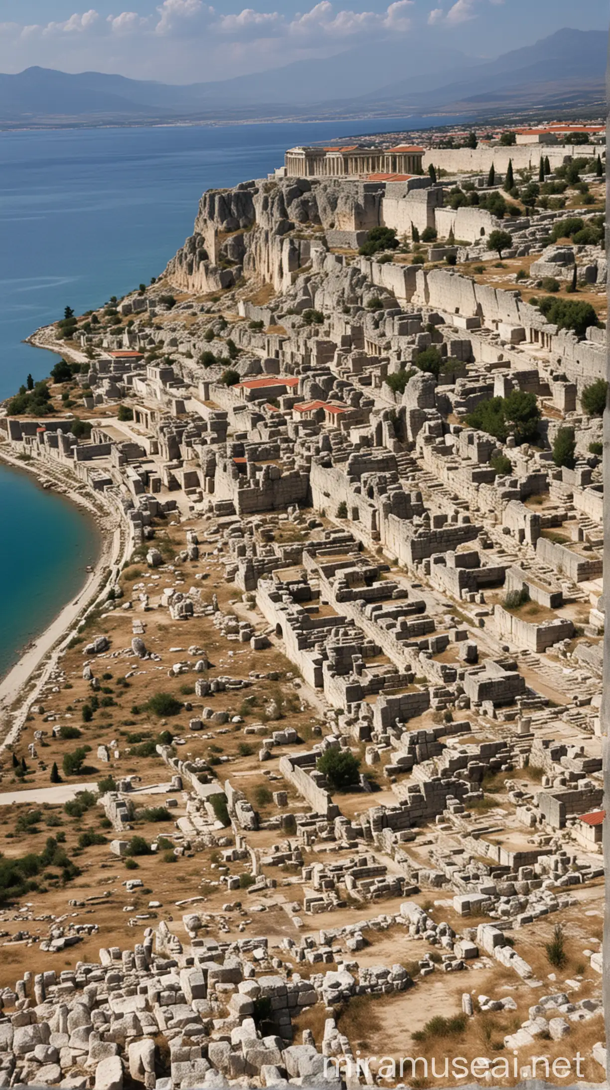Ancient Corinth Cityscape Exploring the Ruins of a Historic Civilization