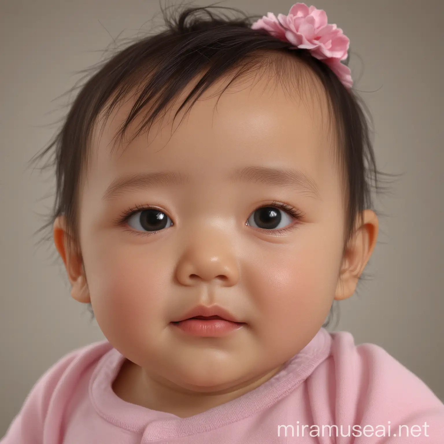 这是我娃的三维超彩图，请帮我预测一下孩子的长相，孩子是中国人