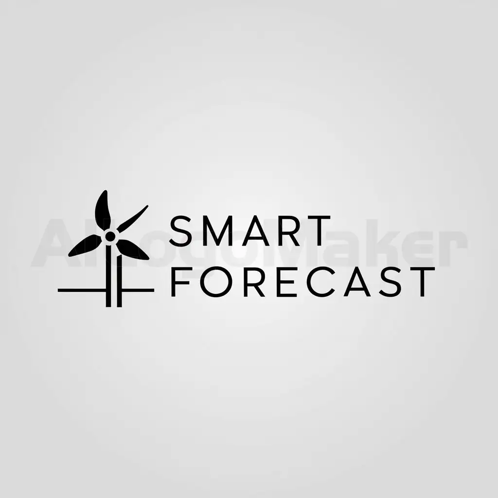 a logo design,with the text "smart forecast", main symbol:wind power generator,Minimalistic,be used in Technology industry,clear background