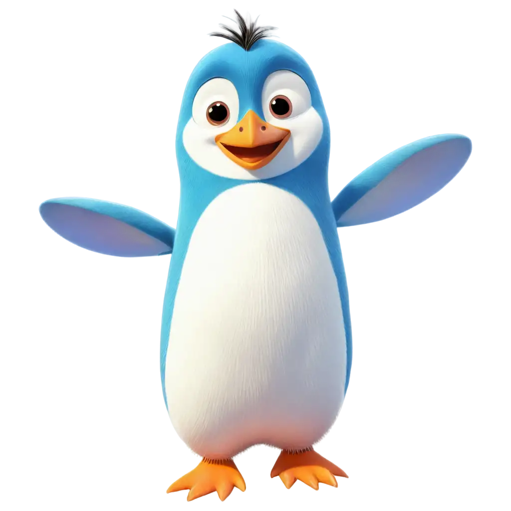 3D Colorful Watercolor Pixar Penguin Smiling PNG Image Bring Cheerful ...