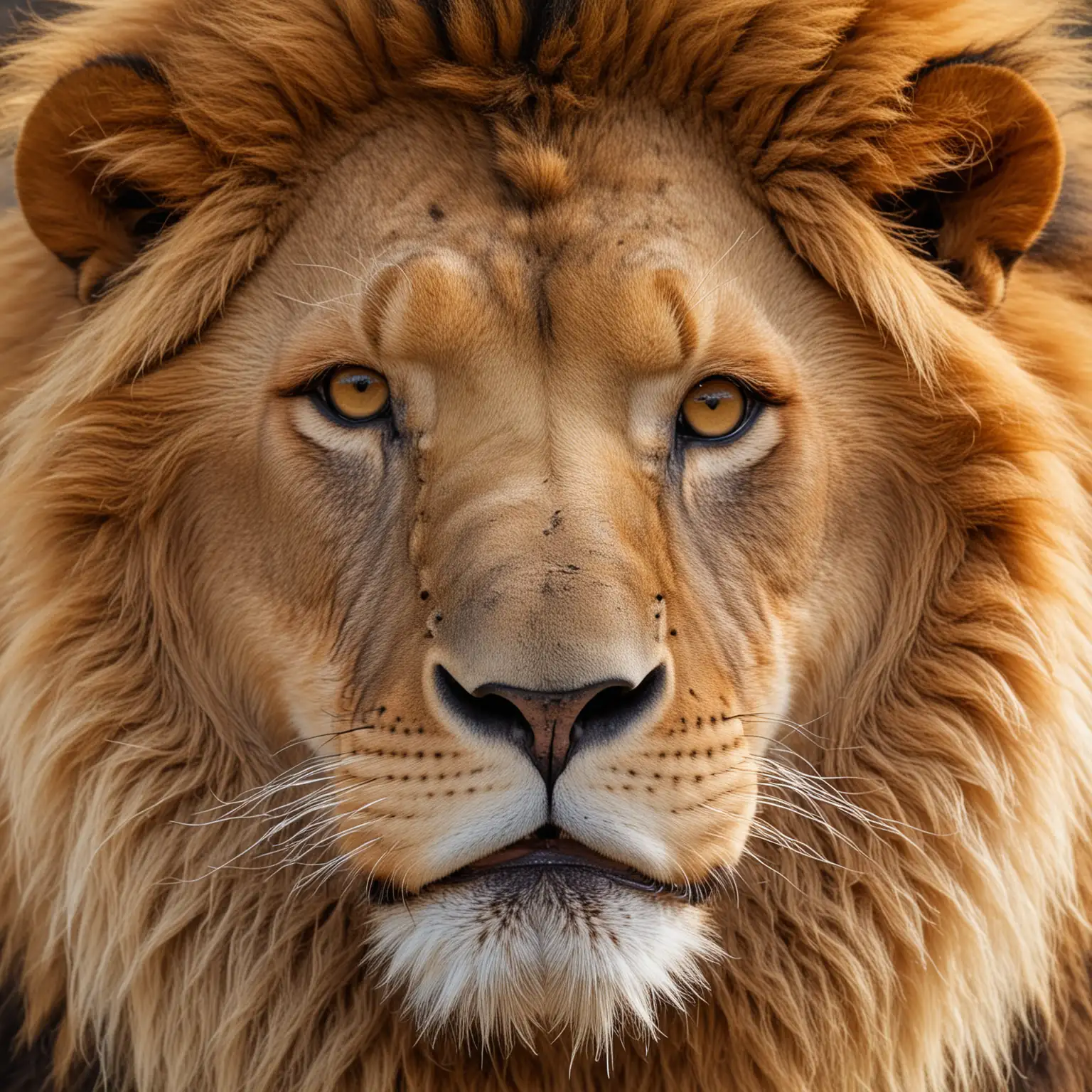Majestic Lion with Full Face Portrait in Vibrant Natural Setting