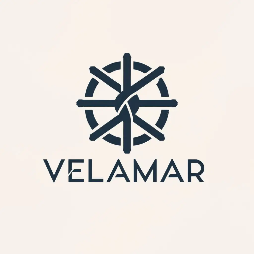 a logo design,with the text "VELAMAR", main symbol:a helm,Moderate,be used in Restaurant industry,clear background