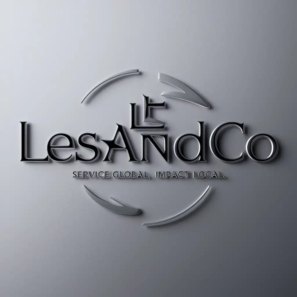 a logo design,with the text "LessandCo, Service global, impact local", main symbol:juste le nom,complex,clear background