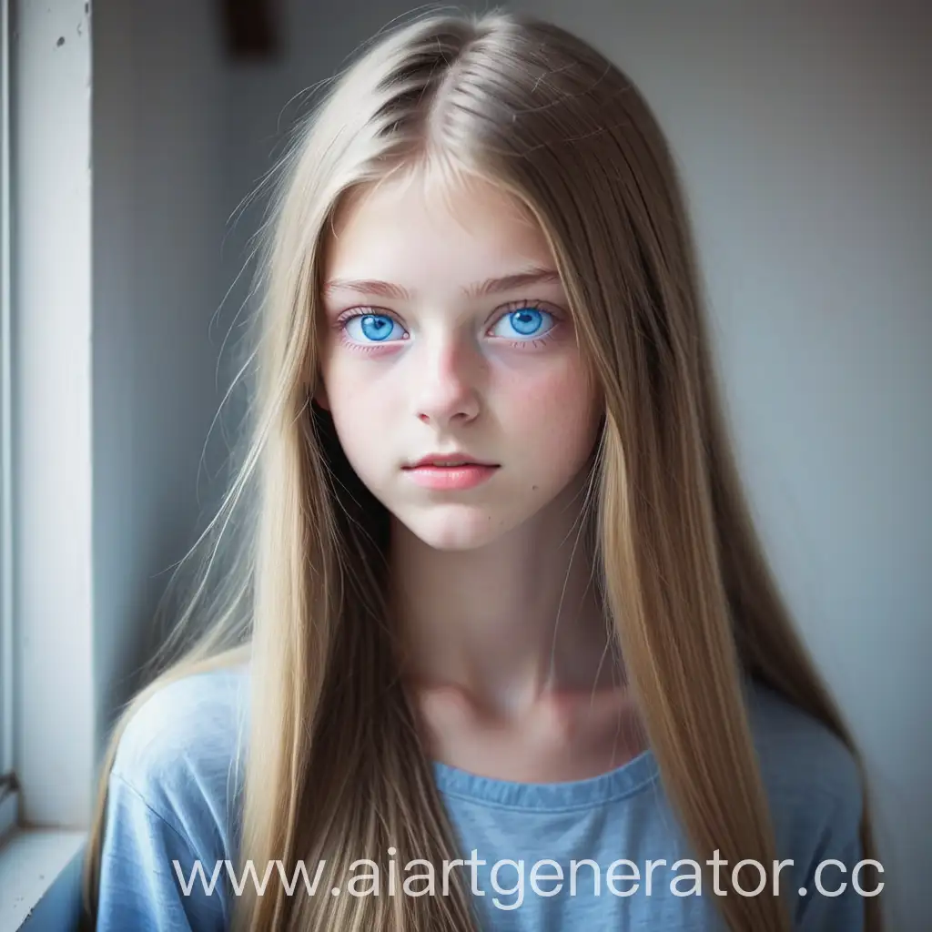 Portrait-of-a-Teenage-Girl-with-Light-Blue-Eyes-and-Long-Hair