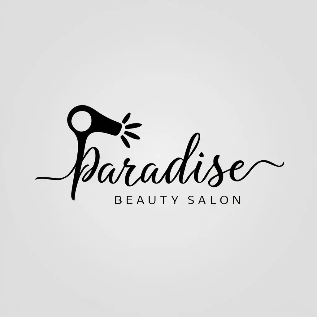 a logo design,with the text "Paradise", main symbol:Beauty salon,Minimalistic,be used in Beauty Spa industry,clear background