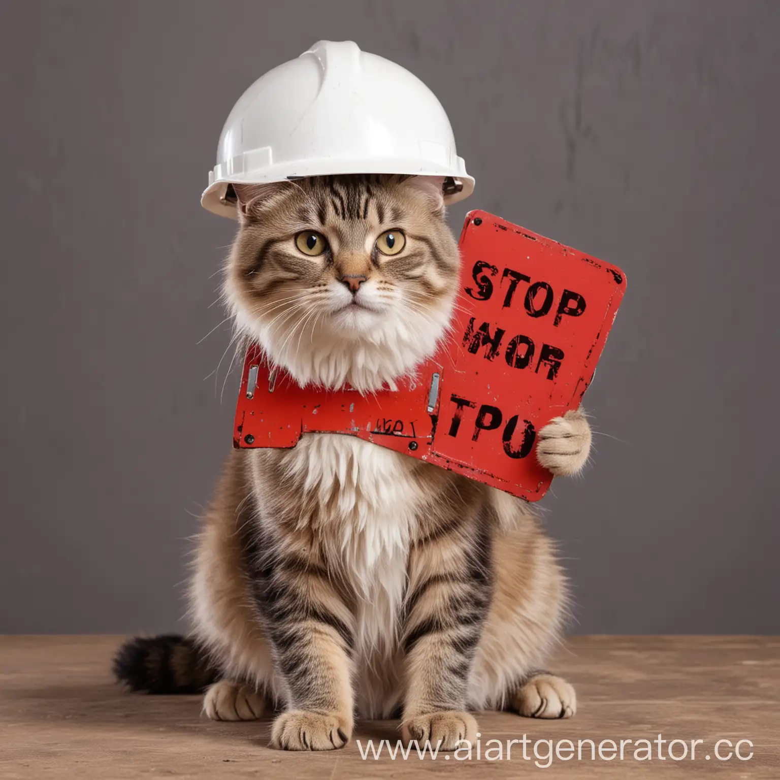 Construction-Cat-Holding-Red-STOP-Sign