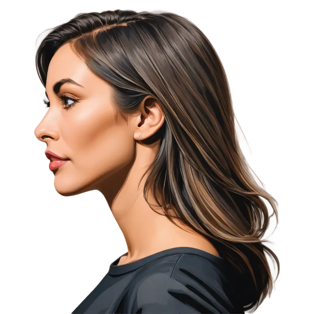 Side-View-PNG-Caricature-Realistic-Black-Lady-Face-Looking-Up
