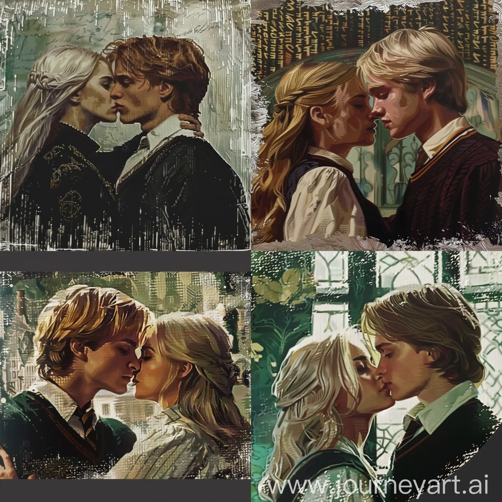 Draco-Malfoy-and-Hermione-Granger-Romantic-Kiss-Portrait