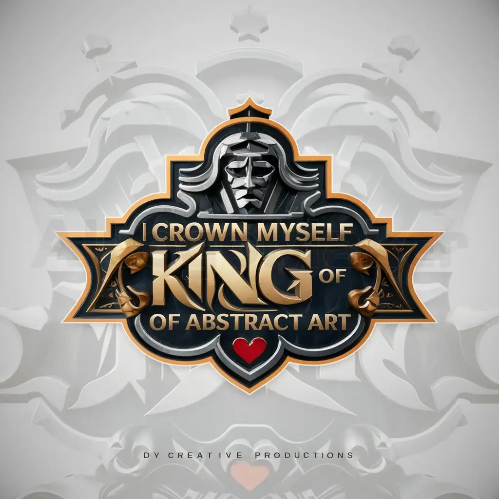 a logo design,with the text "I Crown Myself King Of Abstract Art", main symbol:The God Of Art,complex,be used in A Color Of Love & Peace Productions Welcome To My World!!! industry,clear background
