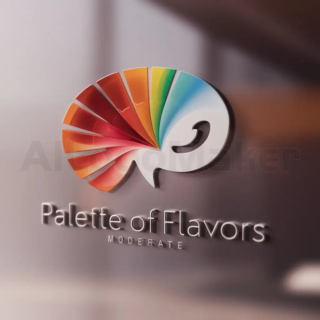 a logo design,with the text "palette of flavors", main symbol:palette for shape of plate,Moderate,clear background