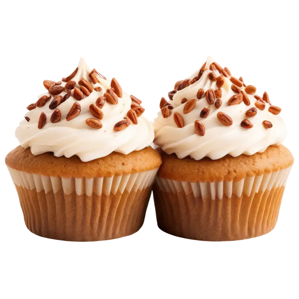 CloseUp-Butter-Pecan-Cupcakes-PNG-Delectable-Dessert-Delights-in-HighQuality-Format