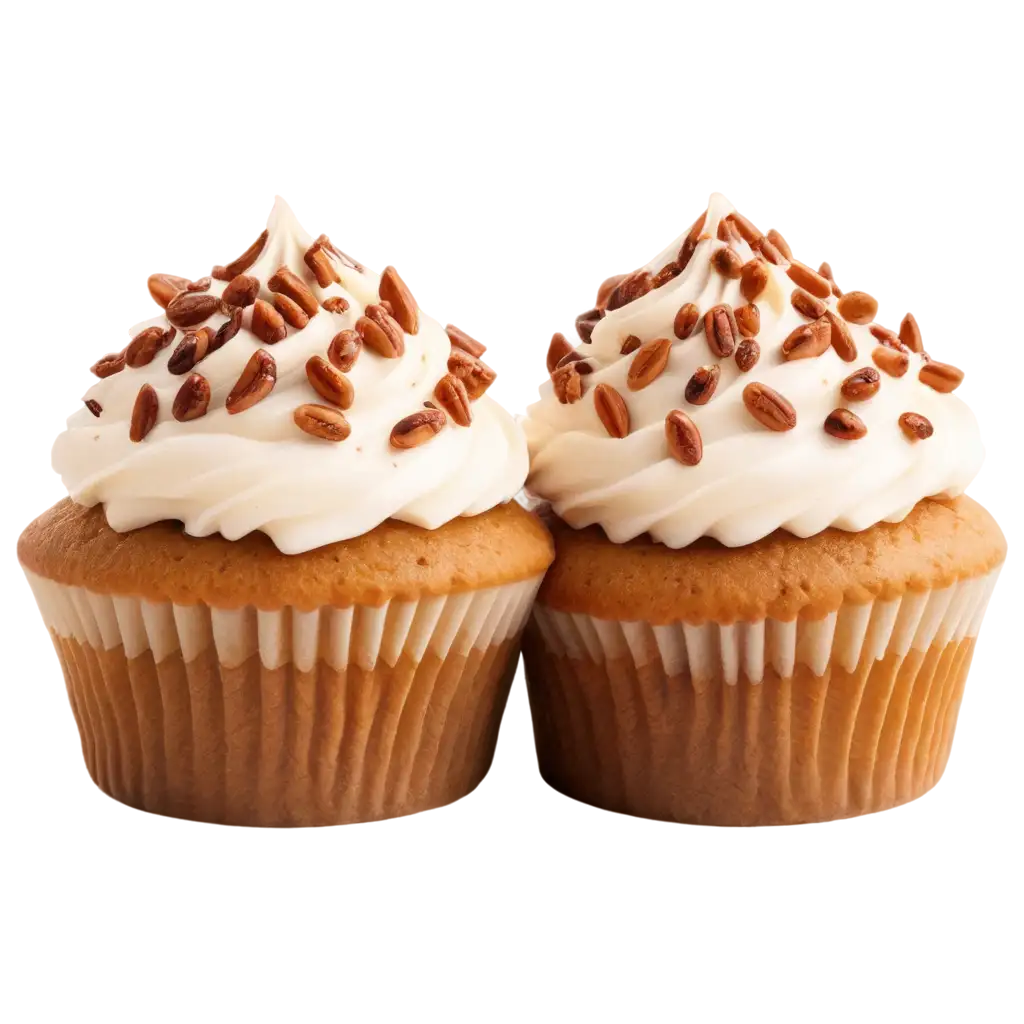 closeup butter pecan cupcakes