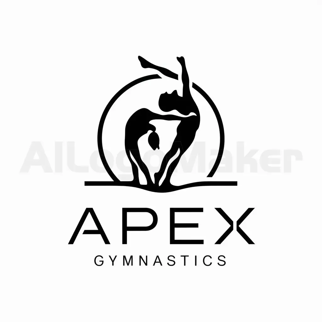 a logo design,with the text "Apex Gymnastics", main symbol:gymnastics girl and boy,Minimalistic,be used in Sports Fitness industry,clear background