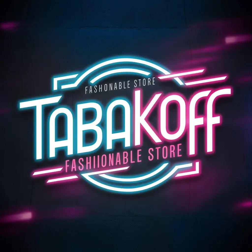 нужен неоновый логотип для магазина "Tabakoff"