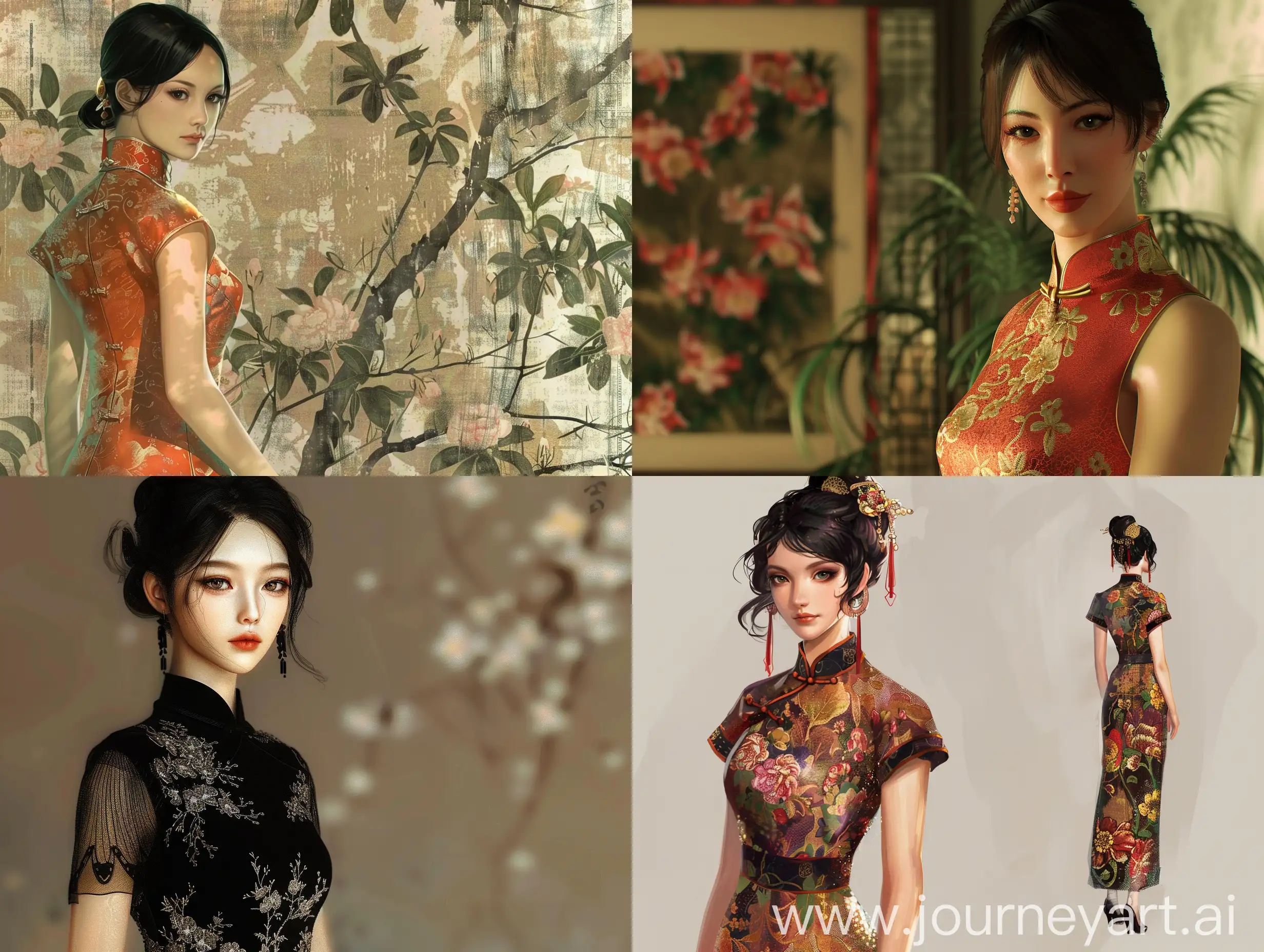 Elegant-Woman-in-Cheongsam-Dress-Tall-and-Slender-Portrait