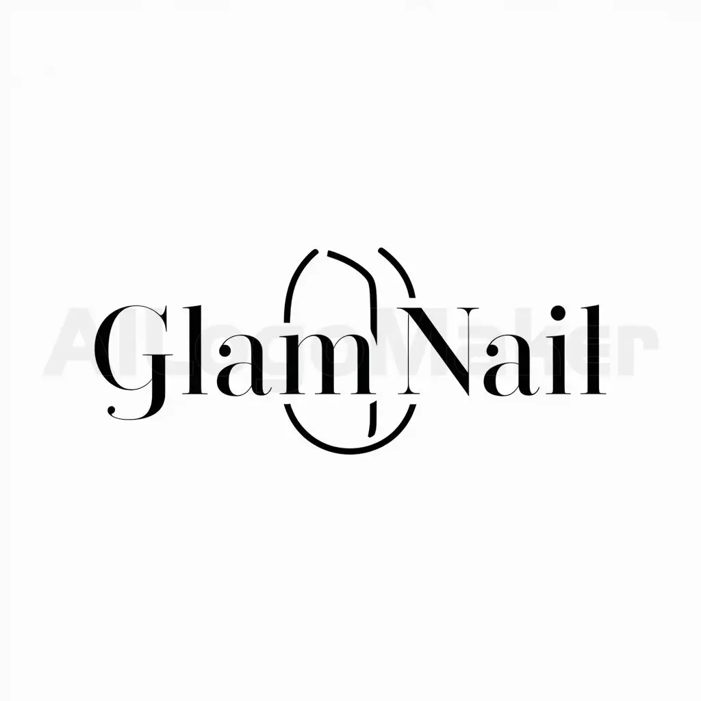 LOGO-Design-For-Glam-Nail-Elegant-Text-with-Minimalistic-Nail-Symbol-on-Clear-Background