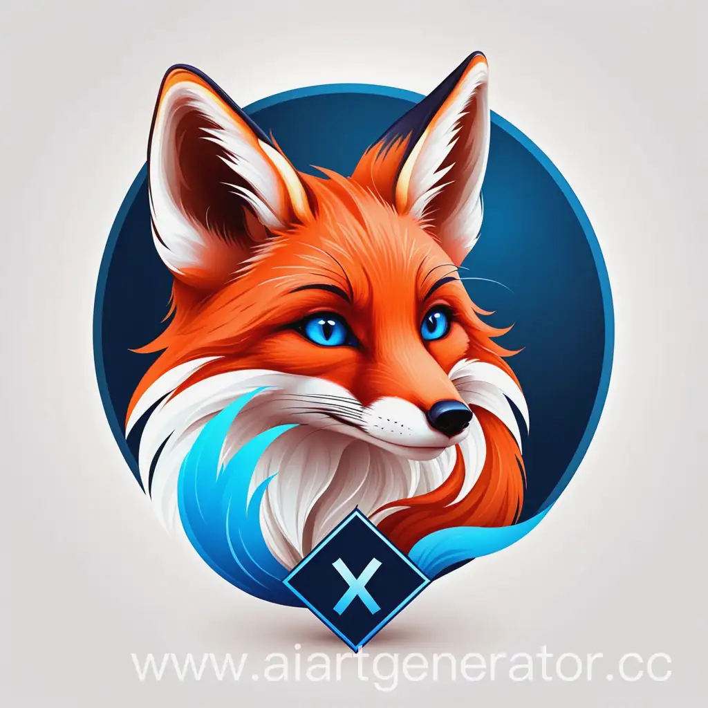 Wise-Fox-Logo-with-Bright-Red-Color-and-Blue-Accents
