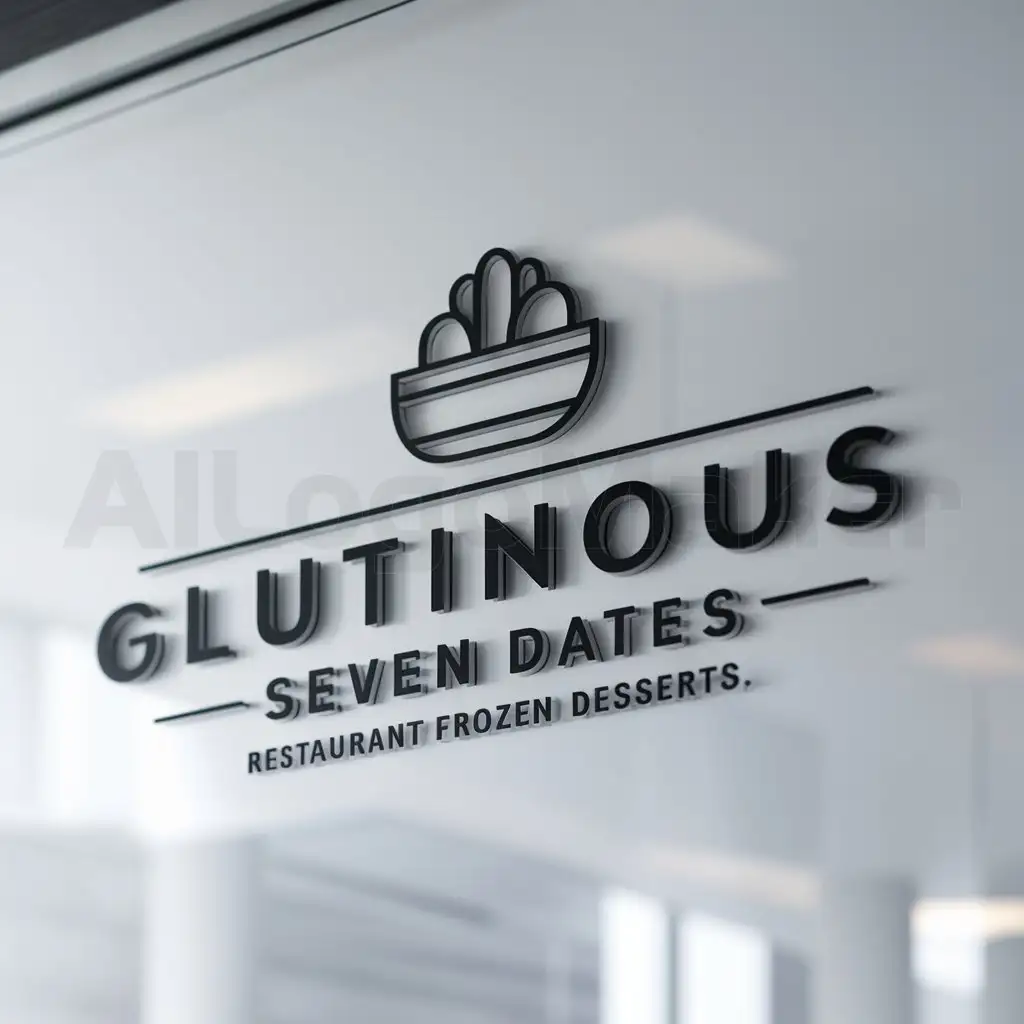 a logo design,with the text "glutinous seven dates", main symbol:ice product,Minimalistic,be used in Restaurant industry,clear background