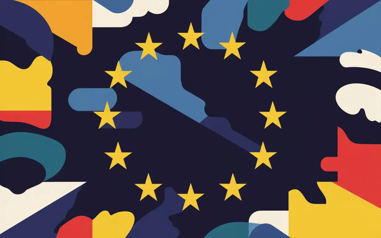 Vibrant European Union Flag Abstract Art