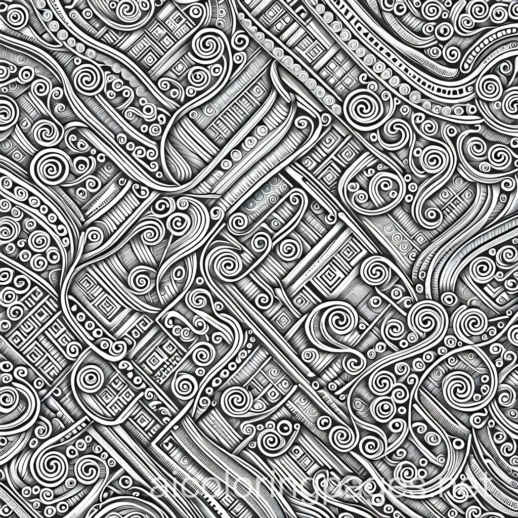 patterns mesmerizing swirls, Coloring Page, black and white, line art, white background, Simplicity, Ample White Space