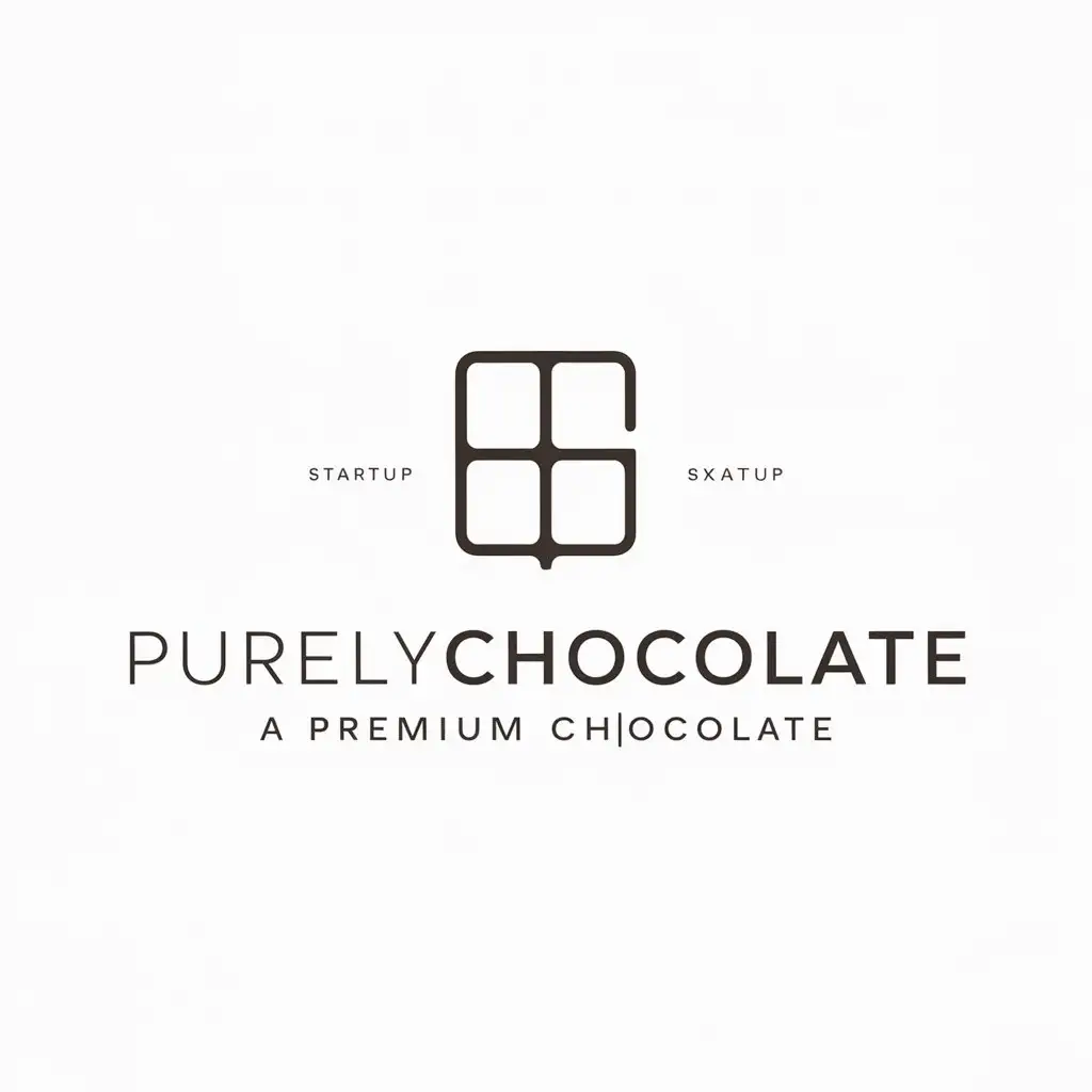 a logo design,with the text "PurelyChocolate", main symbol:Chocolate, a modern style startup business sells chocolate, modern and minimalistic,Minimalistic,be used in Retail industry,clear background