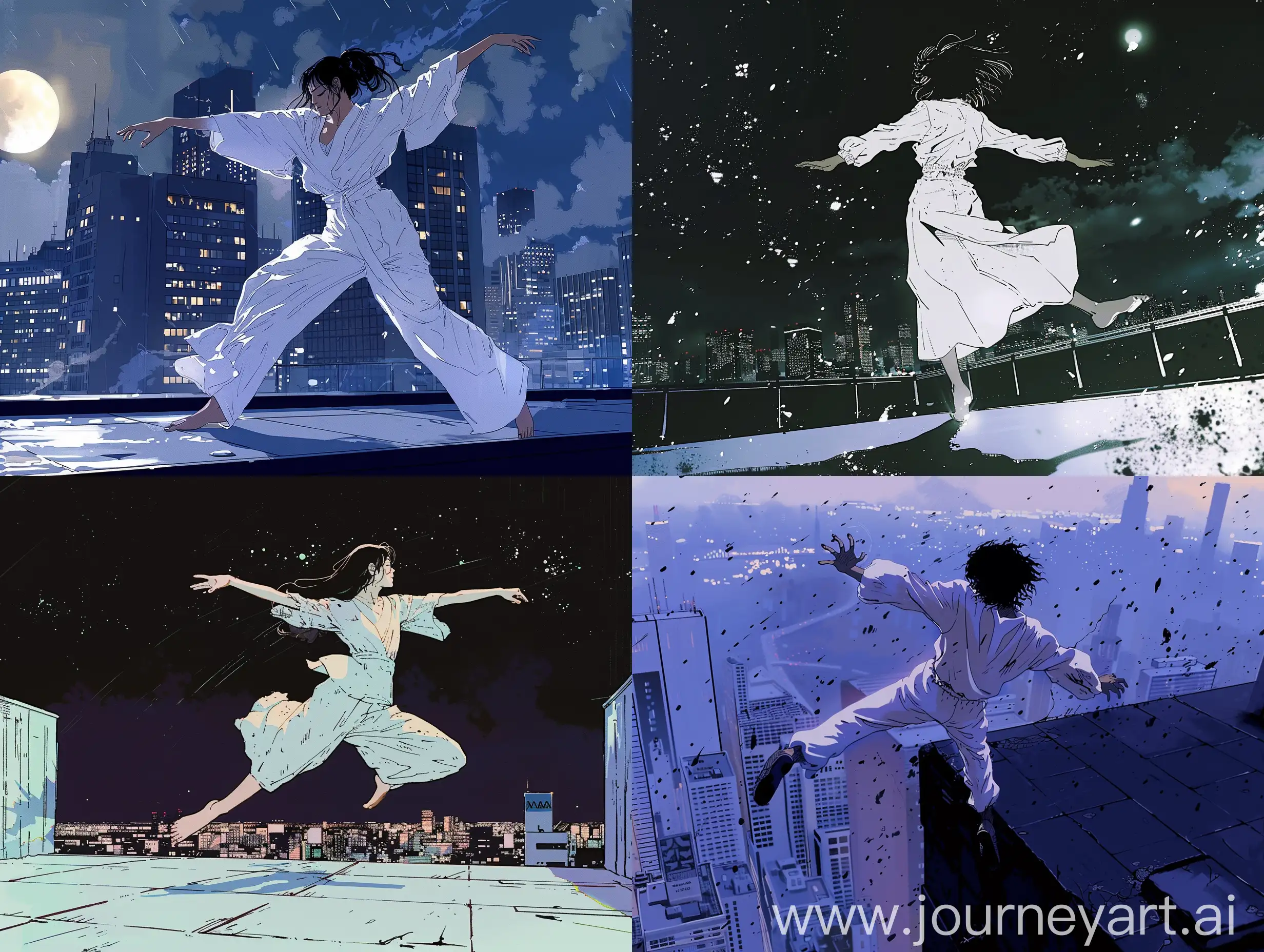 Ethereal-Tokyo-Rooftop-Dance-1980s-MangaInspired-Art-with-Junji-Ito-and-Makoto-Shinkai-Style-Elements