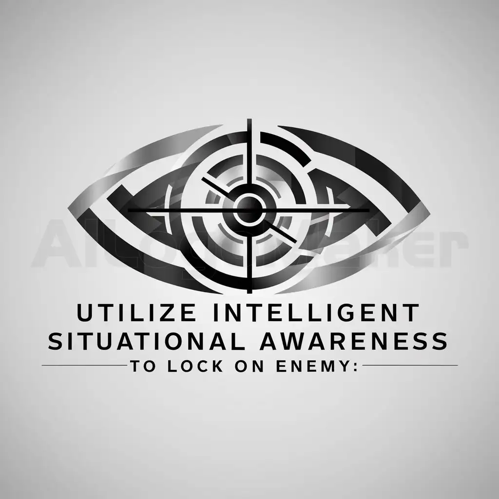 a logo design,with the text "utilize intelligent situational awareness to lock on enemy", main symbol:utilize intelligent situational awareness to lock on enemy,complex,be used in Internet industry,clear background