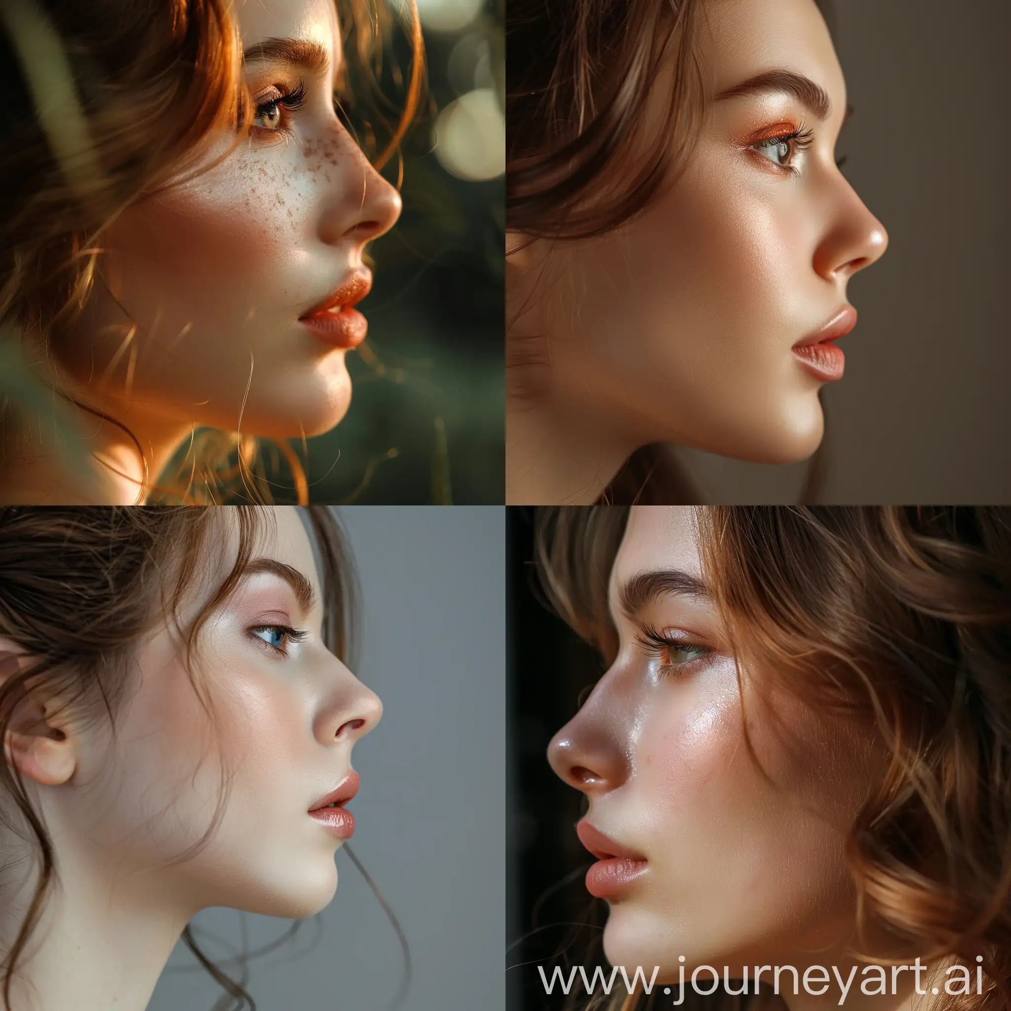 Beautiful-Girl-in-Profile-with-Natural-Makeup-Closeup-Portrait