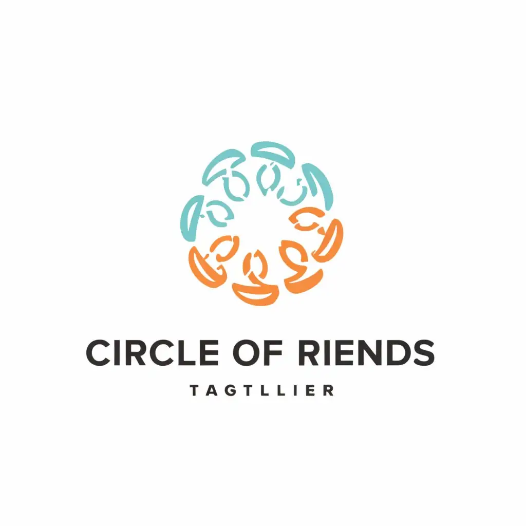 a logo design,with the text "circle of friends", main symbol:symbol of man,Minimalistic,be used in Events industry,clear background