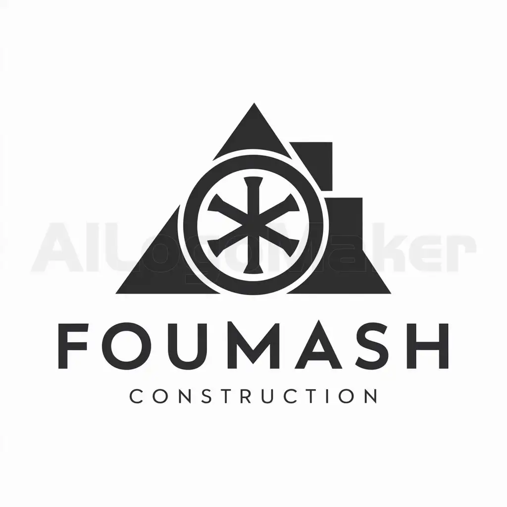 a logo design,with the text "FOUMASH", main symbol:pyramid ,wheel,complex,be used in Construction industry,clear background