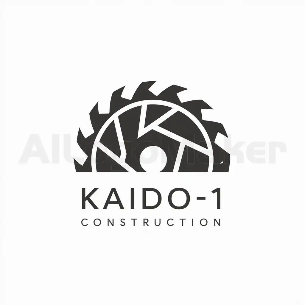 a logo design,with the text "Kaido-1 Construction", main symbol:saw blade,complex,be used in Construction industry,clear background