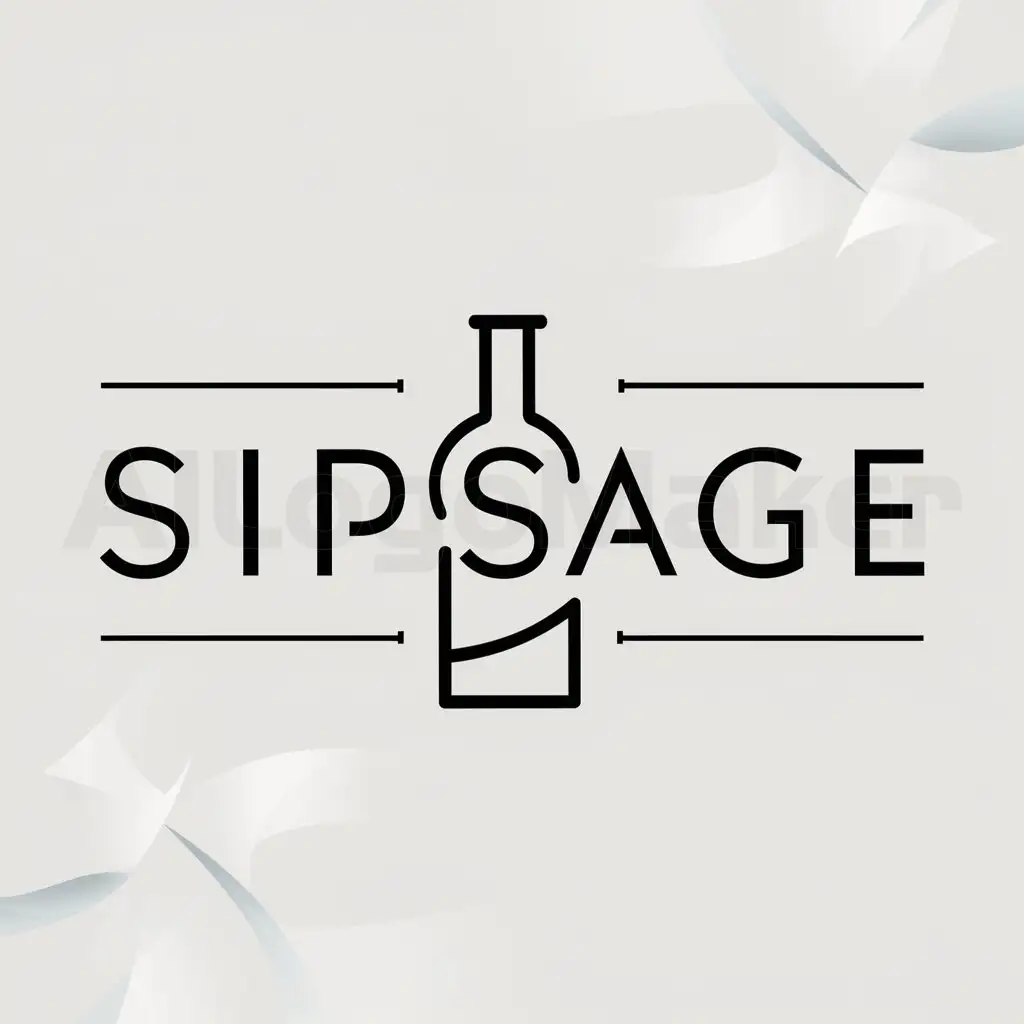 a logo design,with the text "SipSage", main symbol:WINE,Moderate,clear background