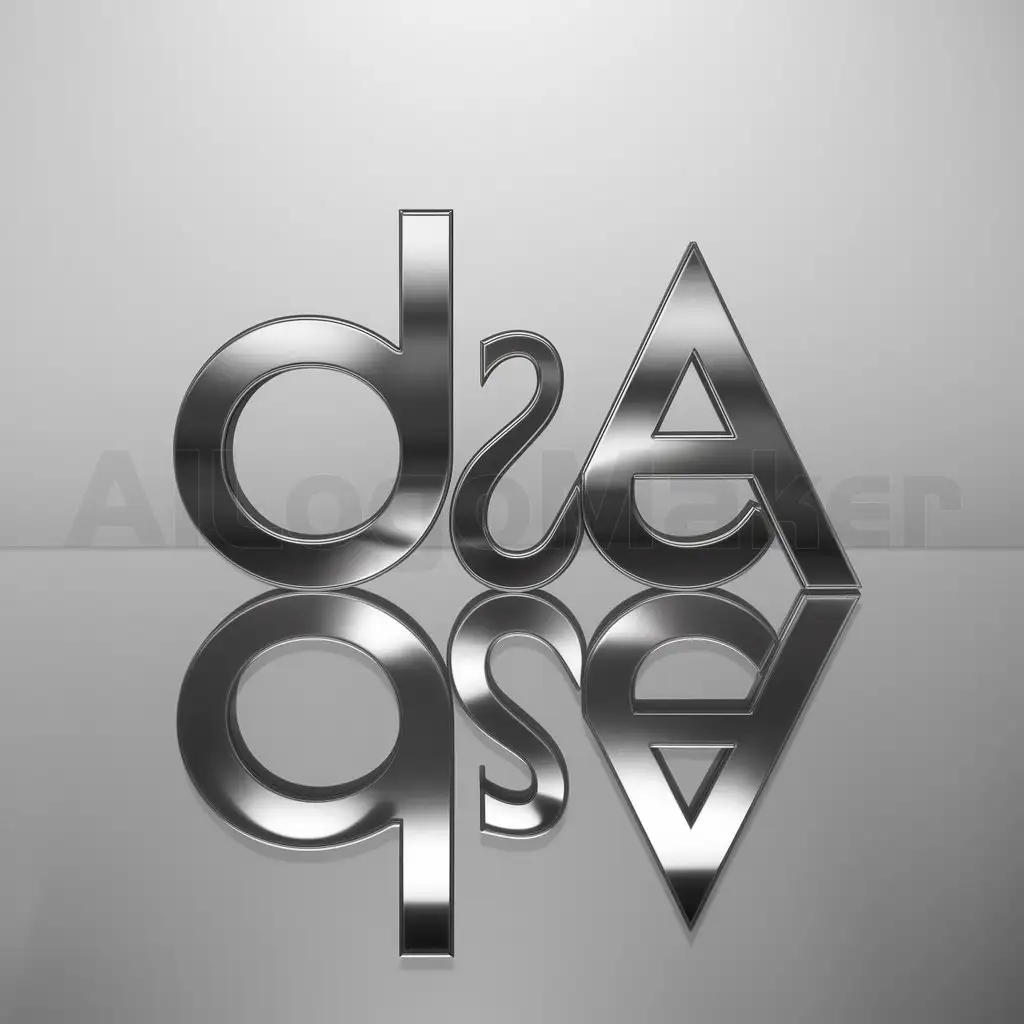 LOGO-Design-For-3D-Design-Minimalistic-Silver-Letters-DA-Symbolizing-Innovation
