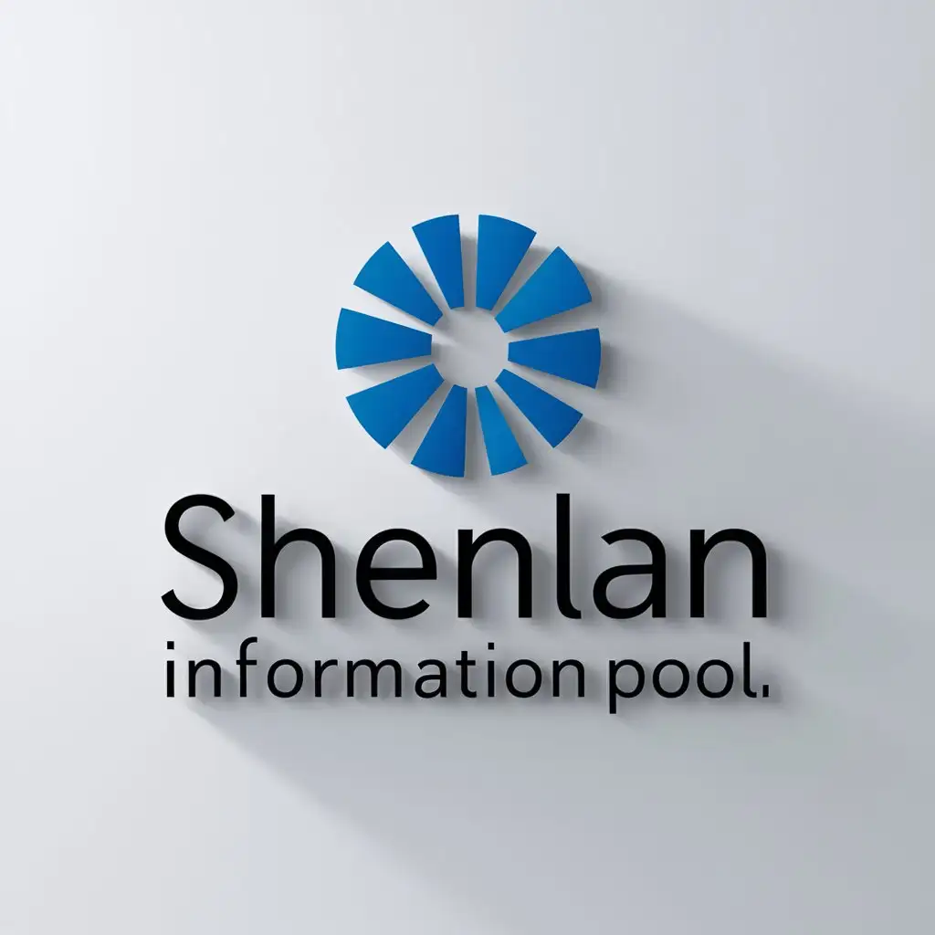 a logo design,with the text "Shenlan Information Pool", main symbol:blue background,Minimalistic,clear background