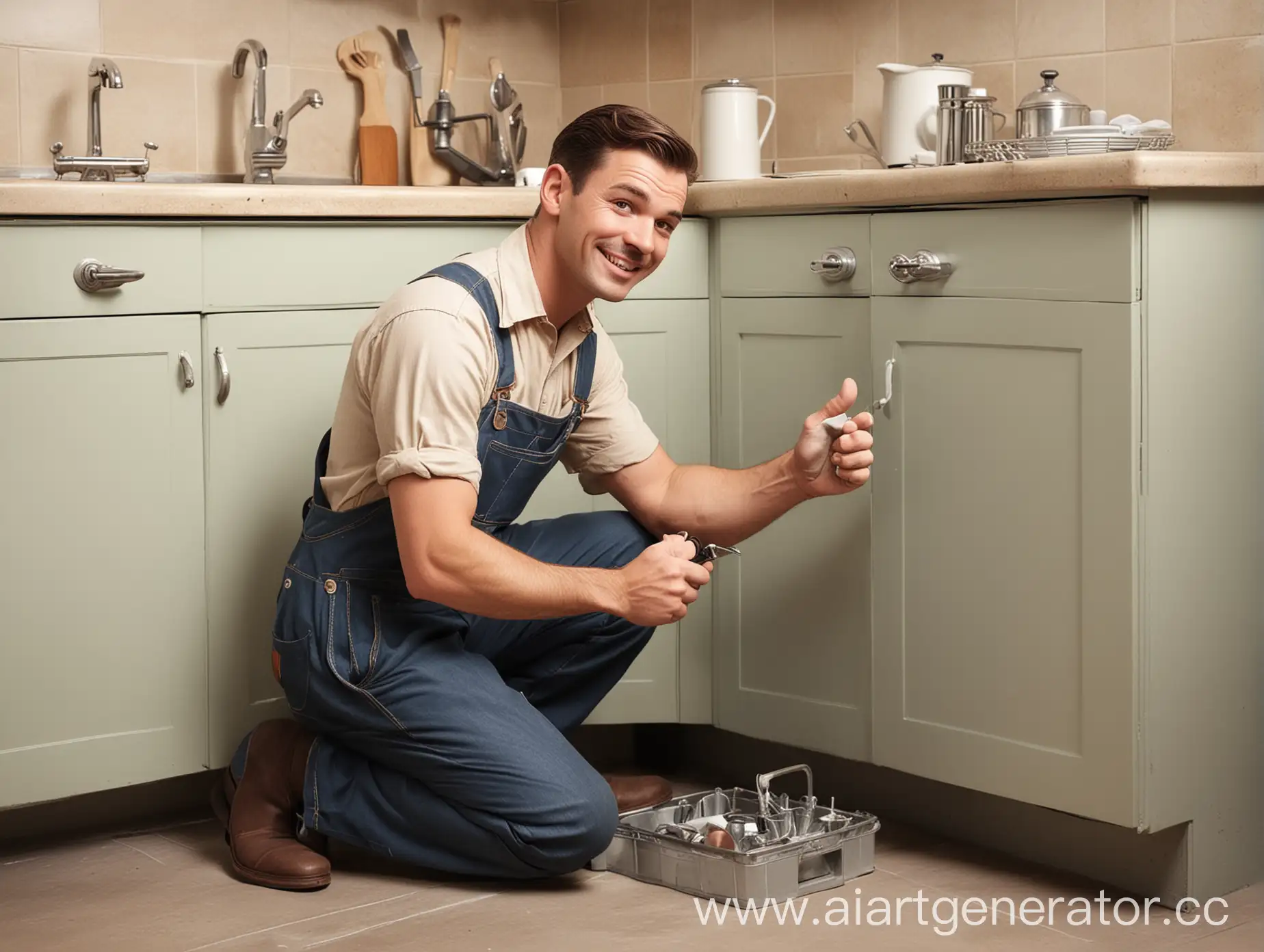 Cheerful-DisneyStyle-1930s-Repairman-Fixing-Dishwasher-with-Toolbox